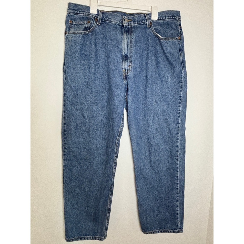 Levis 550 Relaxed Fit Tapered Leg Blue Denim Jeans Mens 42x32 Medium Wash